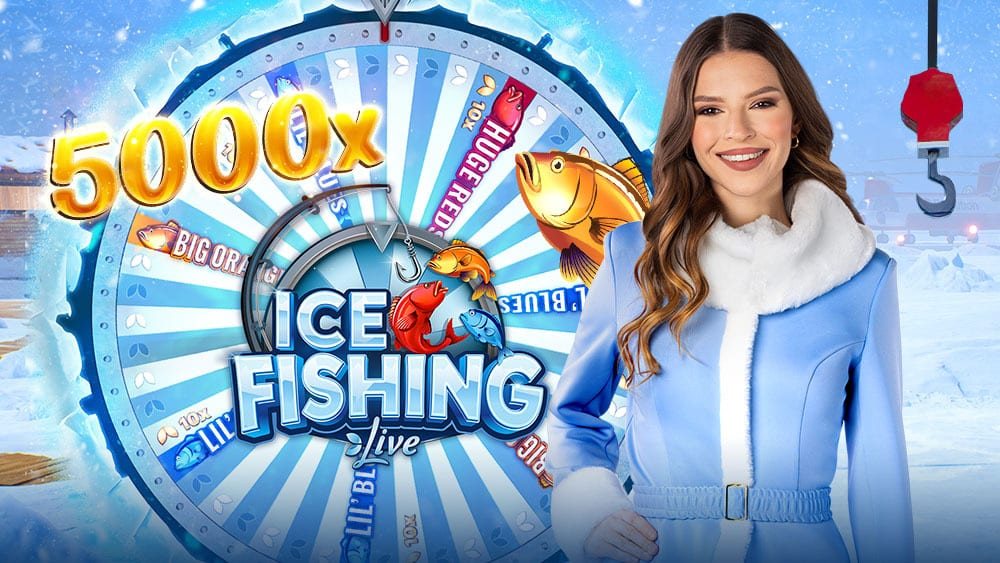 Званична кључна слика Ice Fishing из Evolution која приказује точак и арктички студио